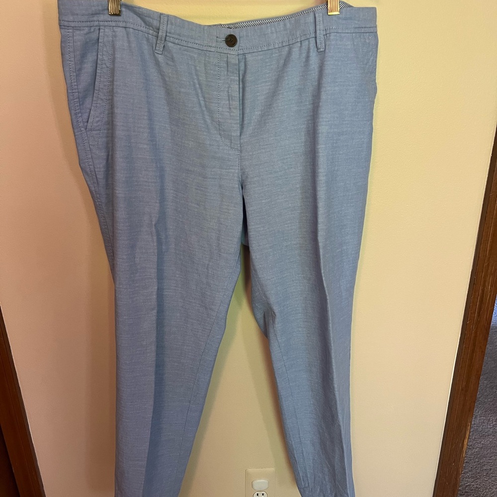 Talbots chambray blue straight leg pants